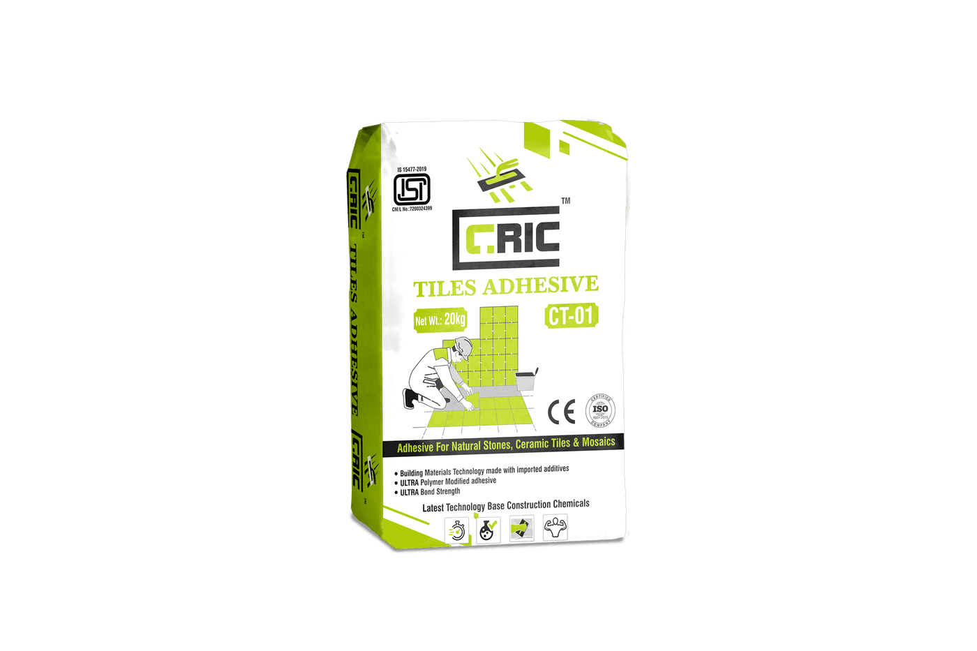 CRIC CT-01 Mazboot tile adhesive 20 kg bag for ceramic and vitrified tiles