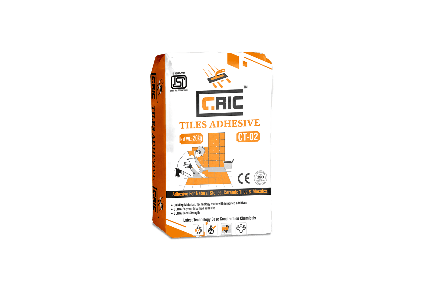 CRIC CT-02 Mazboot tile adhesive 20 kg bag for interior and exterior floors