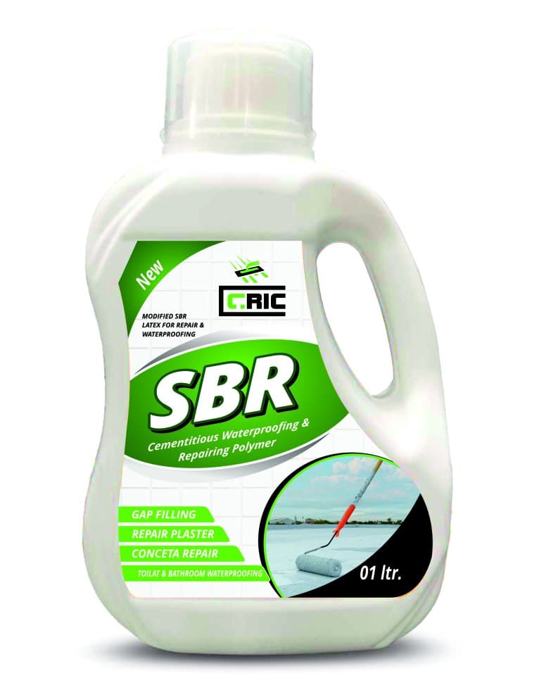 CRIC Waterproofing SBR polymer bottle for bathrooms, terraces and concrete repair